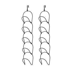 코멧 홈 모자 보관용 후크 행거, 블랙, 2개