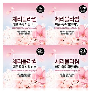 온더바디 플라워 휘핑 비누 체리블러썸, 90g, 4개