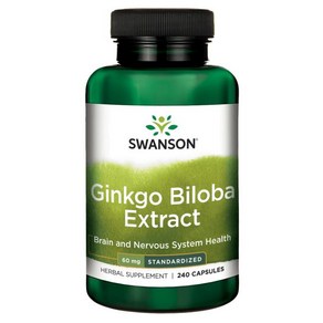스완슨 은행 나무 추출물 60mg 캡슐, 1개, 240정