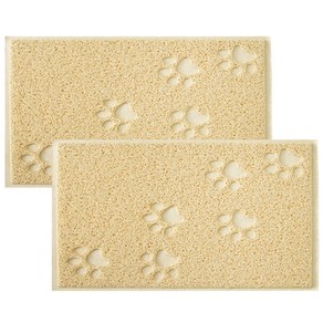 블럭마트 고양이 사각 모래매트 2p, 크림, 2개