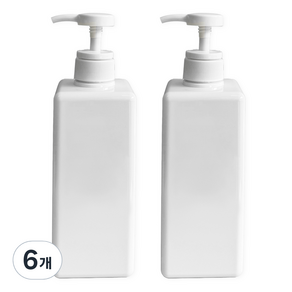 뉴앤룩 사각 리필용기 디스펜서 일반형 650ml, 02 화이트, 6개