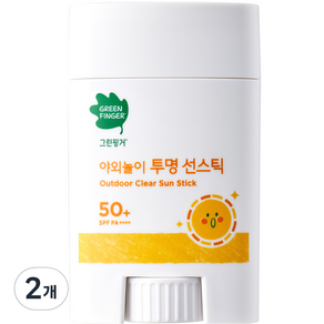 그린핑거 야외놀이 투명 유아 선스틱 단상자 SPF50+ PA++++