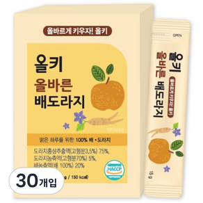 아주약품 올키 올바른 배도라지 건강즙 배맛, 15g, 30개