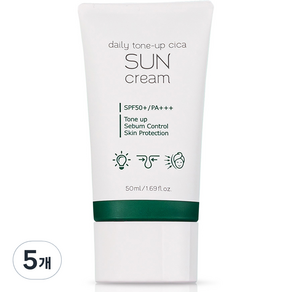 프레티 데일리 톤업 시카 선크림 SPF50+ PA+++, 50ml, 5개