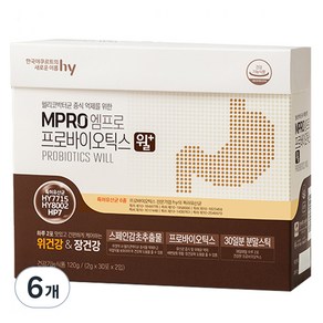 한국야쿠르트 엠프로 프로바이오틱스 윌 플러스, 120g, 6개