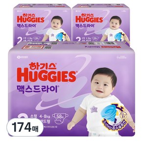 하기스 2024 맥스드라이 밴드형 기저귀 남여공용, 2단계, 174매