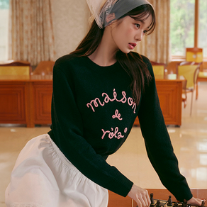 [장원영 착용] 로라로라 여성용 MAISON DE ROLA EMBROIDERY 니트