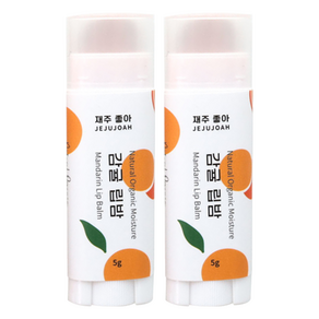 제주동백오일 재주좋아 투명 립밤 입술보호제, 2개, 감귤, 5ml