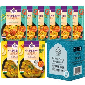 티아시아키친 게살 푸팟퐁 커리 170g 6p + 비프 마살라 커리 170g 2p 세트