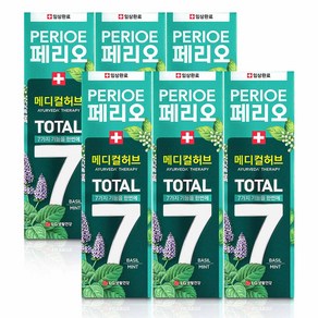 페리오 토탈7 아유르베다 메디컬허브 치약 바질민트, 100g, 6개