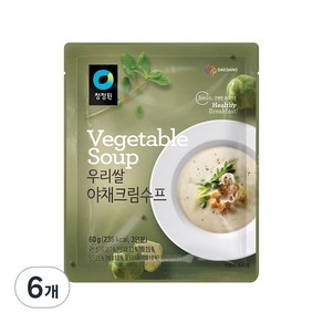 청정원 우리쌀 야채크림수프, 60g, 6개