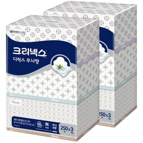 크리넥스 무늬향각티슈 250매 3입 2팩