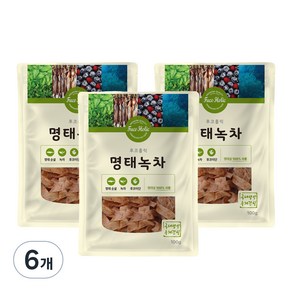 후코홀릭 강아지 건조 간식, 혼합맛(명태/녹차), 100g, 6개