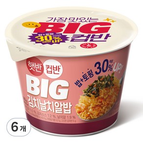 햇반컵반 BIG 김치날치알밥, 263g, 6개