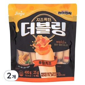 천하장사 더블링 뿌링치즈 파우치, 400g, 2개