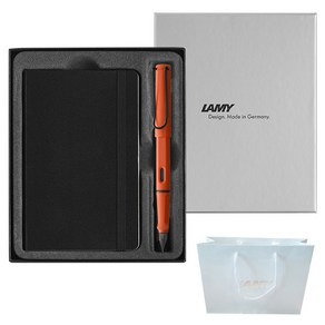 LAMY 사파리 만년필 + 노트 기프트세트, EF, 테라레드