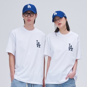 뉴에라 남녀공용 MLB 베이직 로고 LA 다저스 오버핏 반팔 티셔츠 1472130