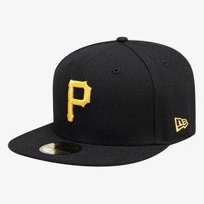 뉴에라 59FIFTY 어센틱 피츠버그 파이어리츠 MLB 모자, 58.7cm, BLACK, 1개