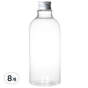 병도매닷컴 DN500 투명 음료용기 알루미늄 실버캡, 500ml, 8개