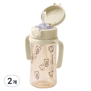 베베락 국내 제조 아이와 PPSU 원터치 빨대컵 270ml, 2개, 크림