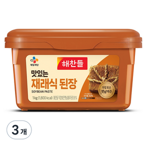 해찬들 맛있는 재래식 된장, 1kg, 3개