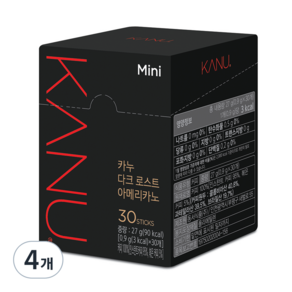 카누 미니 다크 로스트 아메리카노 원두커피믹스, 900mg, 30개입, 4개