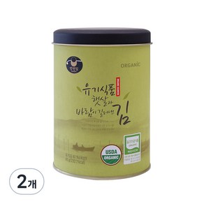 만전김 유기농 햇살과 바람이 길러낸김 조미김 캔, 45g, 2개