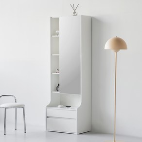 도모 루체오 와이드 전신거울 수납장 600 방문설치, 화이트