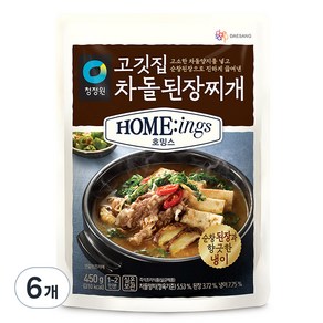 청정원 호밍스 고깃집 차돌된장찌개, 450g, 6개