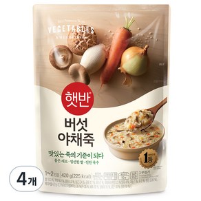 햇반 버섯야채죽, 420g, 4개