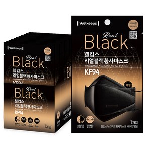 웰킵스 황사마스크 대형 KF94, 25개입, 1세트, 리얼블랙