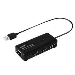 넥스트유 이지넷유비쿼터스 USB2.0 3포트 USB허브 + 이더넷포트 콤보 NEXT-UH103LAN, 혼합색상, 1개