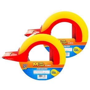 알파 OPP 박스테이프 48mm x 100m + 커터기 세트, 투명(테이프), 2세트