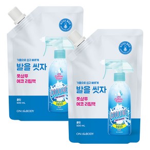 온더바디 코튼풋 발을 씻자 풋샴푸 쿨링 리필 500ml, 2개, 1개입