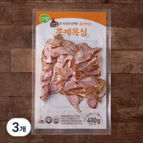 다향 슬라이스 돼지 훈제목심, 400g, 3개