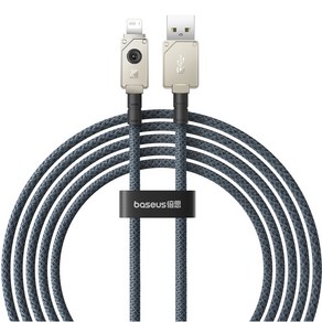 베이스어스 언브레이커블 내구성 고속충전 케이블 USB to 애플8핀 2.4A, 2m, 화이트, 1개