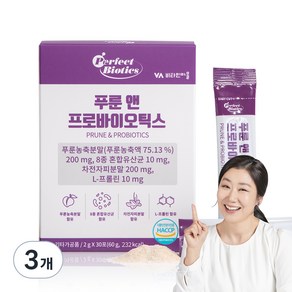 퍼펙트바이오틱스 푸룬 앤 프로바이오틱스, 60g, 3개