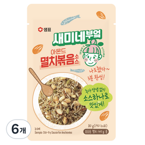 샘표 새미네부엌 아몬드 멸치볶음 소스, 80g, 6개