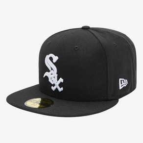 뉴에라 59FIFTY 어센틱 시카고 화이트삭스 MLB 모자, 블랙, 1개