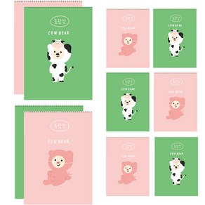 아트모아 곰 종합장 20p, 랜덤발송, 10개