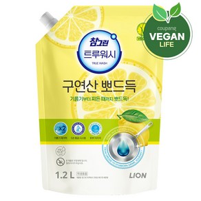 참그린 트루워시 구연산 뽀드득 주방세제 레몬향 리필, 1.2L, 1개