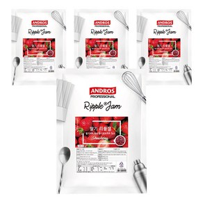 안드로스 딸기 리플잼, 1kg, 4개