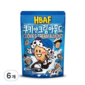 바프 쿠키앤크림 아몬드, 190g, 6개