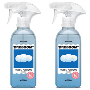 샤프란 케어 섬유탈취제 향기뿜 클린코튼향, 400ml, 2개