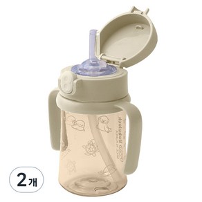 베베락 아이와 PPSU 원터치 빨대컵 210ml, 2개, 크림