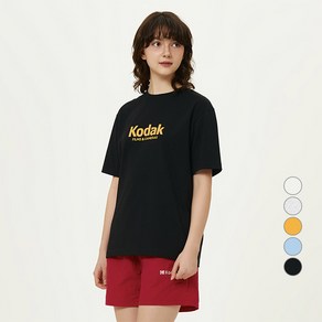 코닥어패럴 남녀공용 에센셜 레터 로고 코튼 반팔 티셔츠