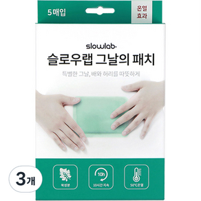 슬로우랩 그날의패치 핫팩 5p, 3개