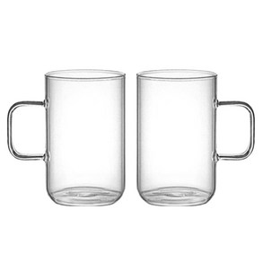 어뮤즈키친 내열유리 머그컵 500ml, 2개