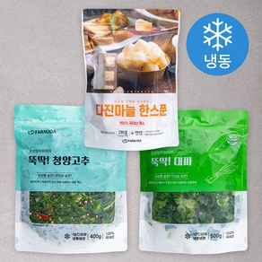 친정엄마꾸러미 뚝딱! 다진마늘 한스푼 280g + 청양고추 400g + 대파 500g 세트 (냉동)