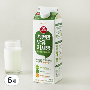 서울우유 속편한 우유 저지방, 900ml, 6개